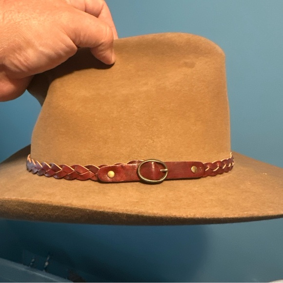 RESISTOL self conforming Classic Western Cowboy Hat with Braided Band - Tan - Picture 5 of 11